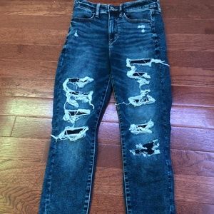 American Eagle Ne(X)t level stretch ripped dark wash ripped jeans